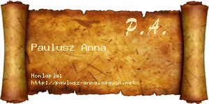 Paulusz Anna névjegykártya